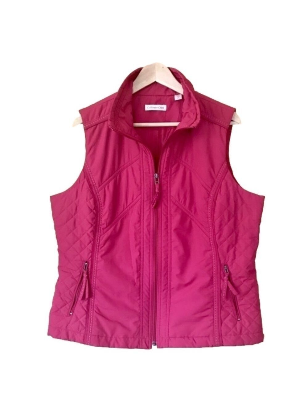 Coldwater Creek fuchsia lightweight quilted vest size large (14/16)